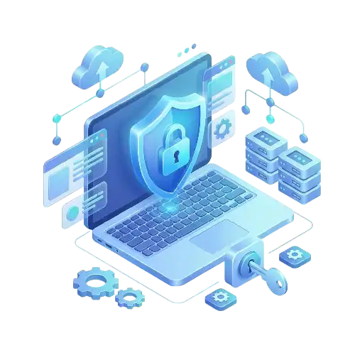 Strategic security partnership cybersecurity illustration